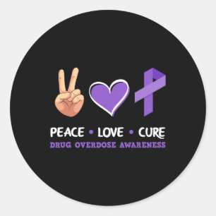Vrede Liefde Genezing Drugs Overdosis Bewustzijn Ronde Sticker