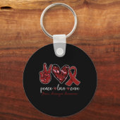 Vrede liefde genezing Hersenaneurysma Awareness ma Sleutelhanger (Voorkant)