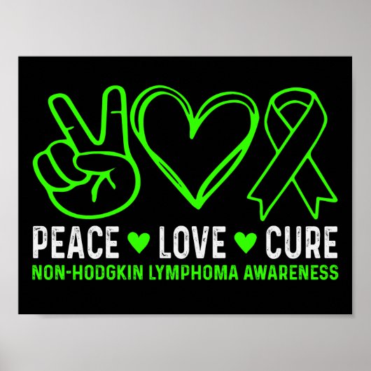Vrede Liefde Genezing Lymfoom Bewustwording Steun Poster (Voorkant)