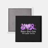 Vrede Liefde Genezing Paarse Lint Fibromyalgie Bew Magneet (Voorkant / Achterkant)