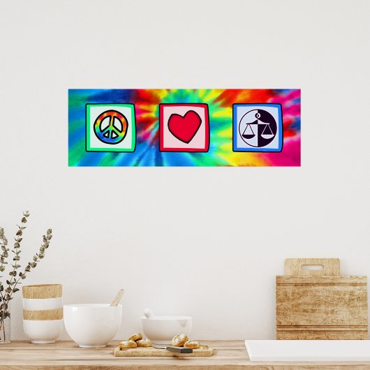 Vrede, liefde, gerechtigheid poster (Keuken)