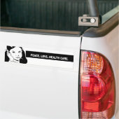 Vrede. Liefde. Gezondheidszorg. Headline Bumpersticker (Op Truck)