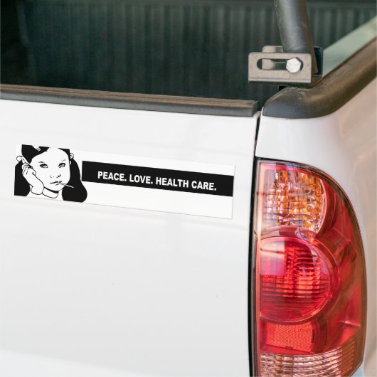 Vrede. Liefde. Gezondheidszorg. Headline Bumpersticker (Op Truck)
