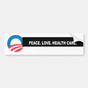 Vrede. Liefde. Gezondheidszorg. Headline Bumpersticker