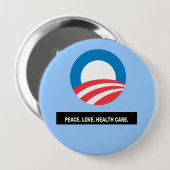 Vrede. Liefde. Gezondheidszorg. Headline Ronde Button 4,0 Cm (Voorkant /achterkant)