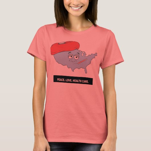 Vrede. Liefde. Gezondheidszorg. Headline T-shirt (Voorkant)