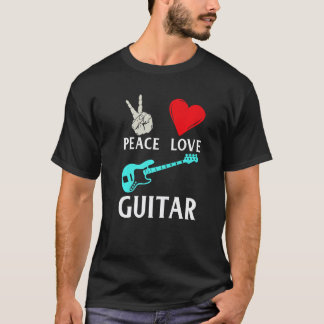 Vrede Liefde Gitaar  Gitaristen Muziek Instrumenta T-shirt