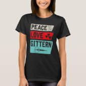 Vrede Liefde Gittern Muziekinstrument Gittern Spel T-shirt (Voorkant)