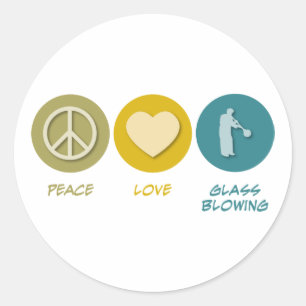Vrede Liefde Glas Blazen Ronde Sticker