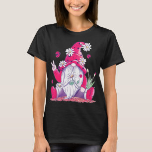 Vrede Liefde Gnome Lady Bugs Hippie Gnomes Daisies T-shirt