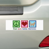 Vrede Liefde Golden Retrievers Bumpersticker (Op auto)