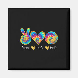 Vrede Liefde Golf Grappige Tie Dye Golf Liefhebber Magneet