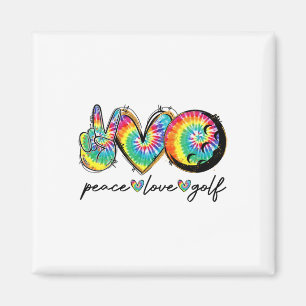 Vrede Liefde Golf Grappige Tie Dye Golf Liefhebber Magneet