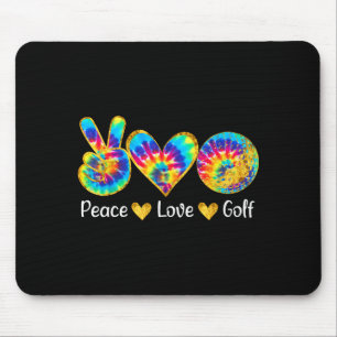 Vrede Liefde Golf Grappige Tie Dye Golf Liefhebber Muismat