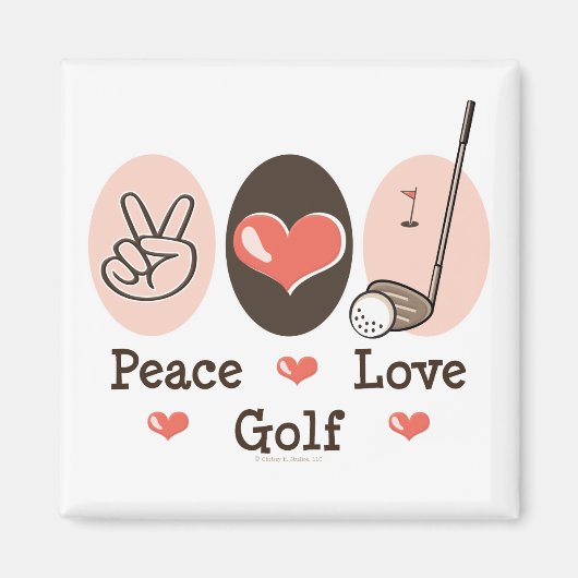 Vrede Liefde Golf Magnet (Voorkant)
