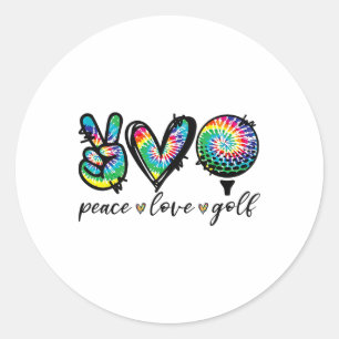 Vrede Liefde Golf Speler Tie Dye Golf Liefhebbers Ronde Sticker