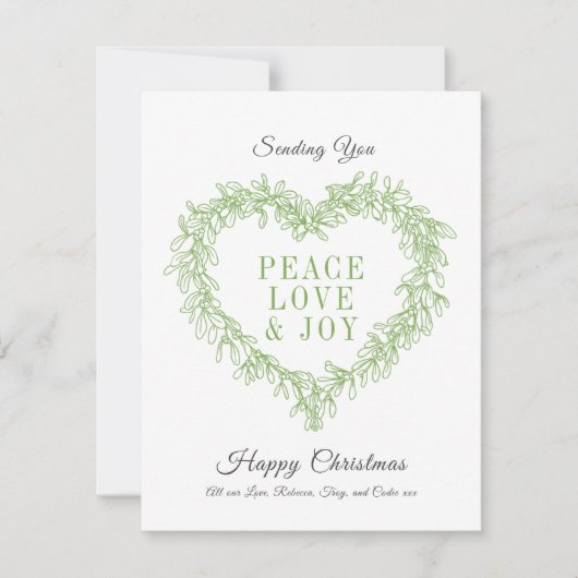 Vrede, liefde, groen meesterlijk kerstfeest (Voorkant)