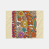 Vrede, Liefde & Grooviness Fleece Deken (Voorkant (Horizontaal))
