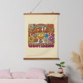 Vrede, Liefde & Grooviness Hout Tapestry Hangend Wandkleed (Slaapkamer)