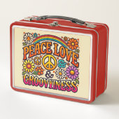Vrede, Liefde & Grooviness Metalen Lunchbox (Voorkant)