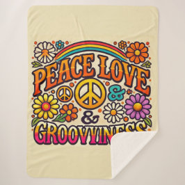 Vrede, Liefde & Grooviness Sherpa Blanket Deken