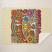 Vrede, Liefde & Grooviness Sherpa Blanket Sherpa Deken (Voorkant (horizontaal))