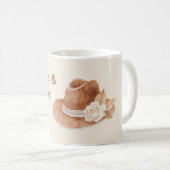 Vrede Liefde Groovy Hoed Crème Bloem Koffiemok (Voorkant rechts)