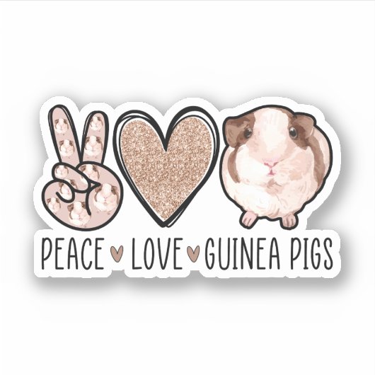 Vrede Liefde Guinee Varkens Liefhebber, Guinee Var Sticker (Voorkant)