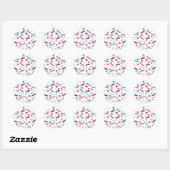 Vrede, Liefde, & Haar Accessoires (Roze) Ronde Sticker (Vel)