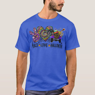 Vrede Liefde Halloween Grappige Gnome Truck Hallow T-shirt