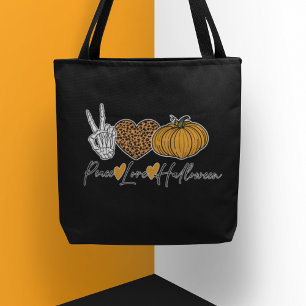 Vrede Liefde Halloween Tote Bag