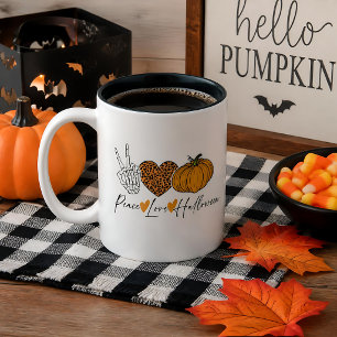 Vrede Liefde Halloween Tweekleurige Koffiemok