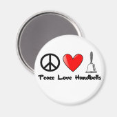 Vrede, liefde, handklokken magneet (Voorkant / Achterkant)