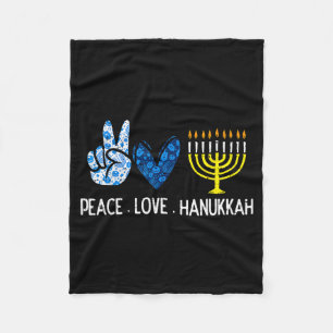 Vrede Liefde Hanukkah Retro Chanukah Joodse Mannen Fleece Deken