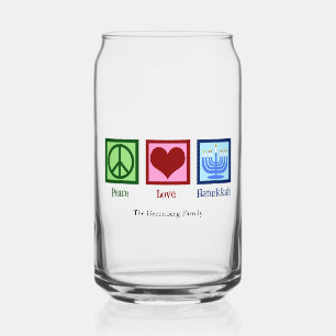 Vrede Liefde Hanukkah Schattig Aangepast Blikvorm Glas