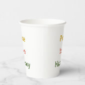 Vrede Liefde Harmonie rood groen goud Paper cup Papieren Bekers (Rechts)