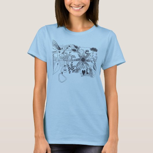 Vrede, liefde, harmonie t-shirt (Voorkant)