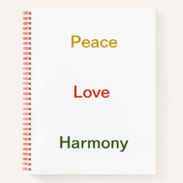 Vrede liefde harmonieus rood groen notitieboek