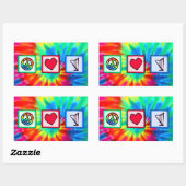 Vrede, liefde, Harps Rechthoekige Sticker (Vel)