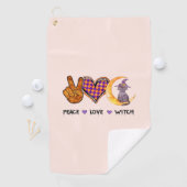 Vrede, liefde, heks golfhanddoek (Insitu)