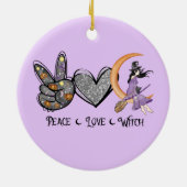 Vrede, liefde, heks keramisch ornament (Achterkant)