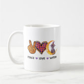 Vrede, liefde, heks koffiemok (Links)