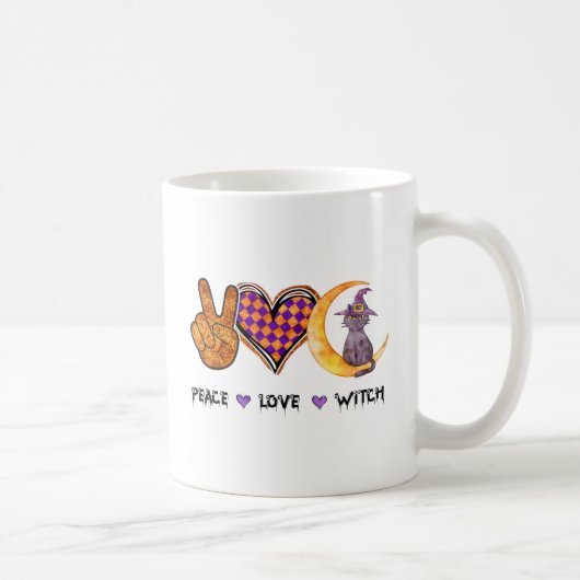 Vrede, liefde, heks koffiemok (Rechts)