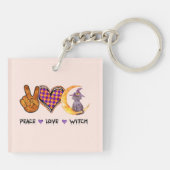 Vrede, liefde, heks sleutelhanger (Achterkant)