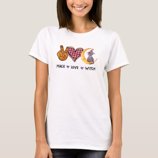Vrede, liefde, heks t-shirt (Voorkant)