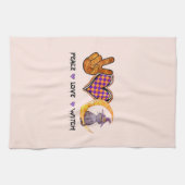 Vrede, liefde, heks theedoek (Horizontaal)