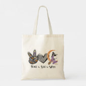 Vrede, liefde, heks tote bag (Achterkant)