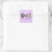 Vrede, liefde, heks vierkante sticker (Tas)