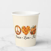 Vrede, liefde, Herfst – Gezellige herfstvibes met  Papieren Bekers (Achterkant)