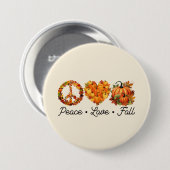 Vrede, liefde, Herfst – Gezellige herfstvibes met Ronde Button 7,6 Cm (Voorkant /achterkant)